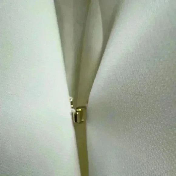 Donna Karan Modern Ivory Long Double Breasted Poly Vest Hook Closure Size 4 NWT - Picture 15 of 15